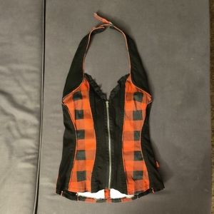 Red Plaid Tripp NYC Corset Top Size Medium